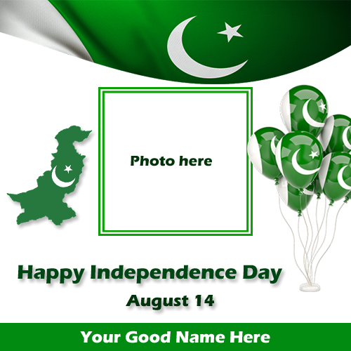 Pakistan 14th August 2024 Independence Day Card Photo Frame With Name Editing