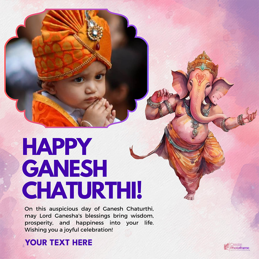 Happy Ganesh Chaturthi 2024 Photo Frame With Custom Name