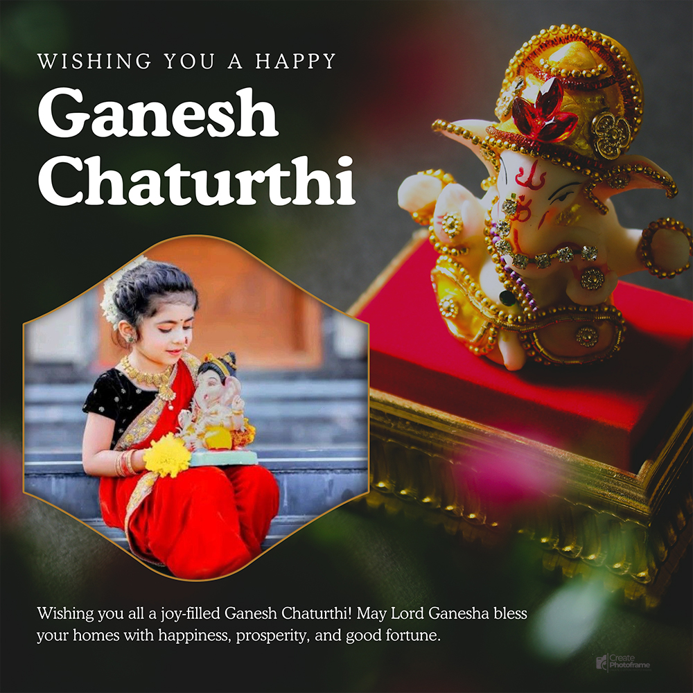 Free Lord Ganesh Chaturthi Festival 2024 Photo Frame With Custom Name