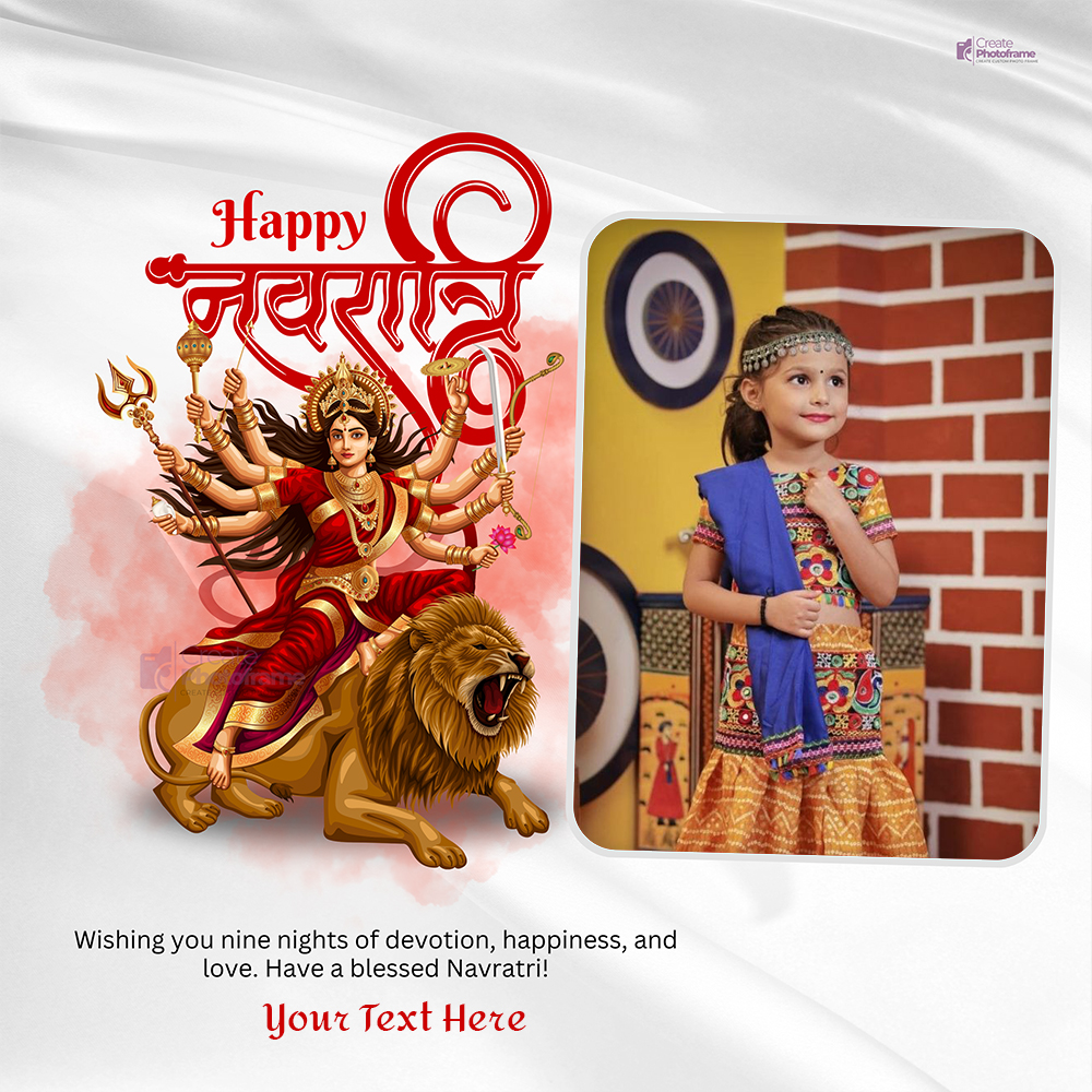 Happy Navratri 2024 Photo Frame With Custom Name Online Free